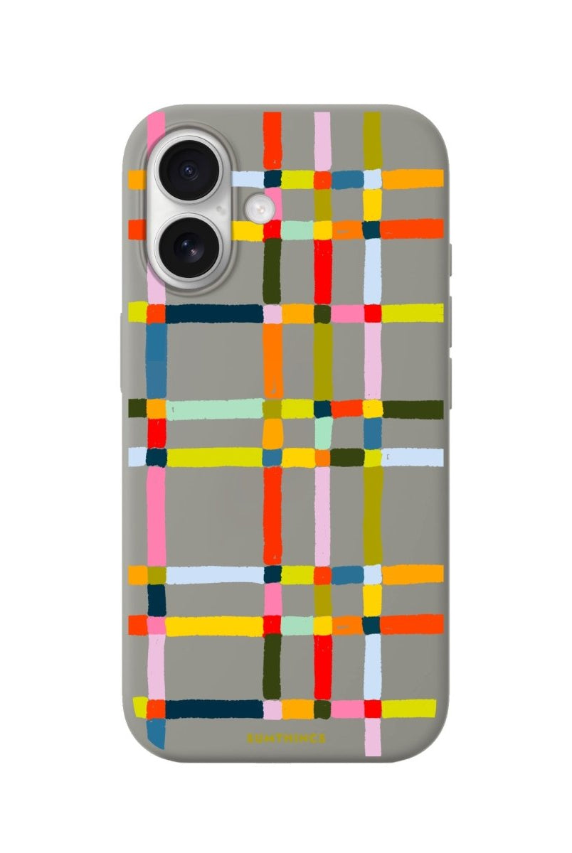 iPhone Sunny Stripes Premium Telefon Kılıfı Gri - Sumthincs