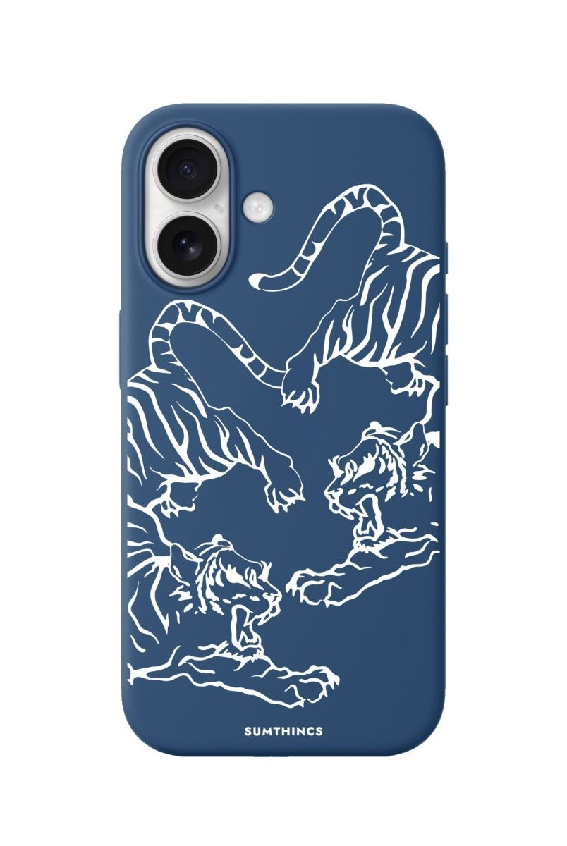 iPhone Tigers Premium Telefon Kılıfı Pasifik Mavi - Sumthincs