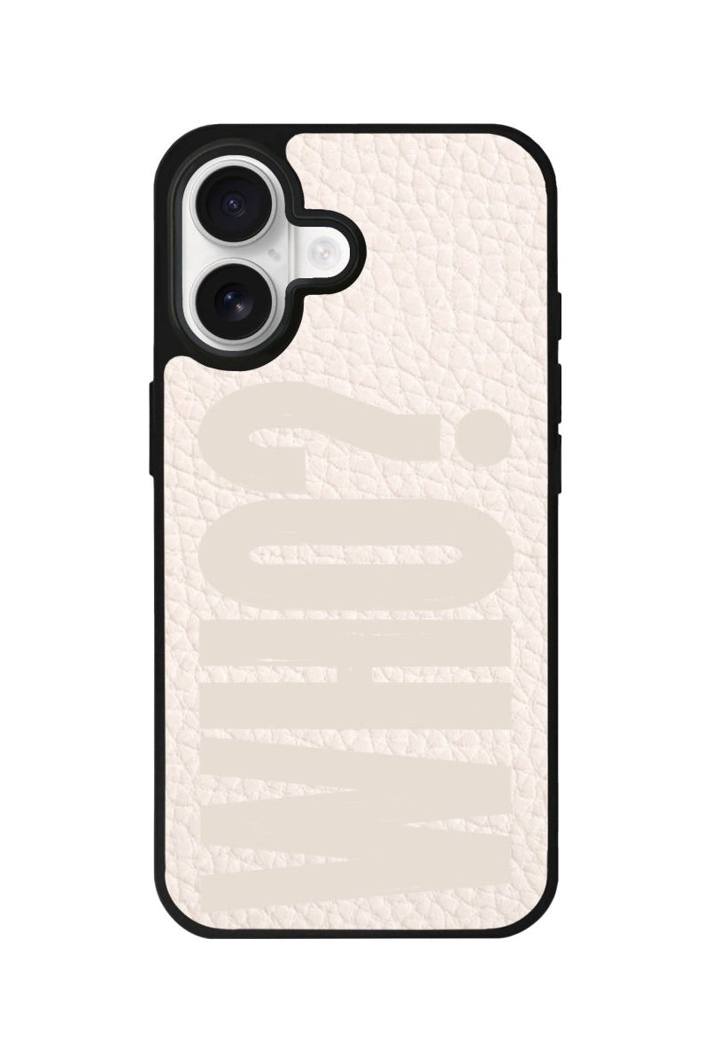 iPhone Who? Leather Deri Telefon Kılıfı Bej - Sumthincs