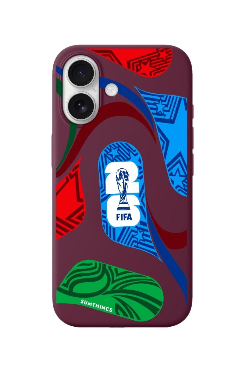iPhone World Cup Ball Premium Telefon Kılıfı Bordo - Sumthincs