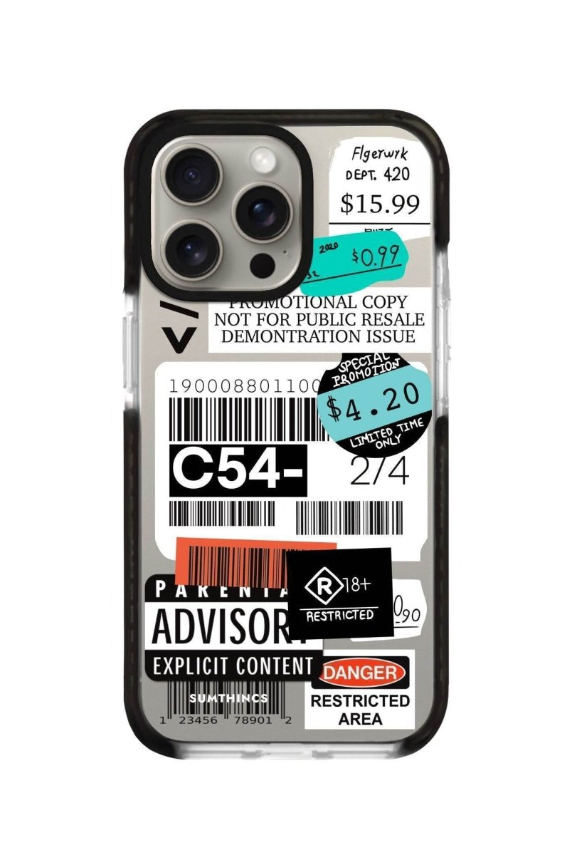 iPhone XR Barcode C54 Procase Şeffaf Telefon Kılıfı Siyah Şeffaf - SUMTHINCS