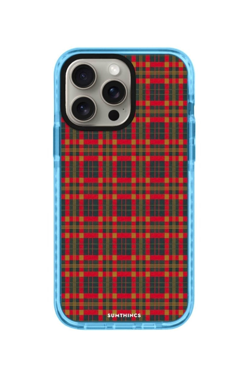 iPhone XR Christmas Plaid Procase Şeffaf Telefon Kılıfı Mavi - SUMTHINCS