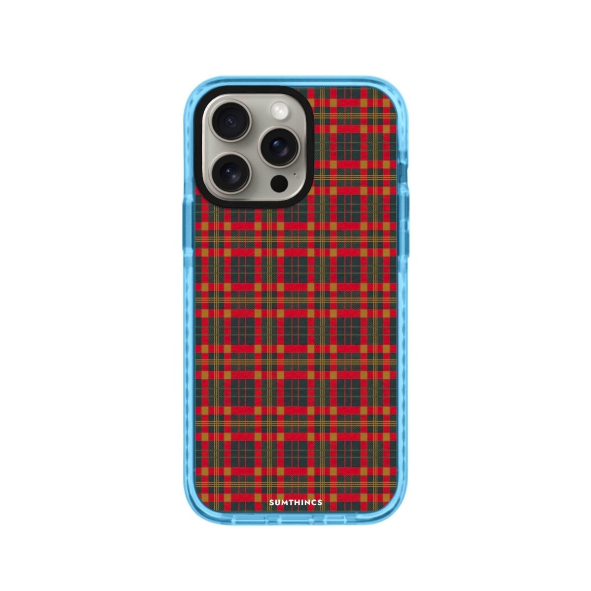 iPhone XR Christmas Plaid Procase Şeffaf Telefon Kılıfı Mavi - SUMTHINCS