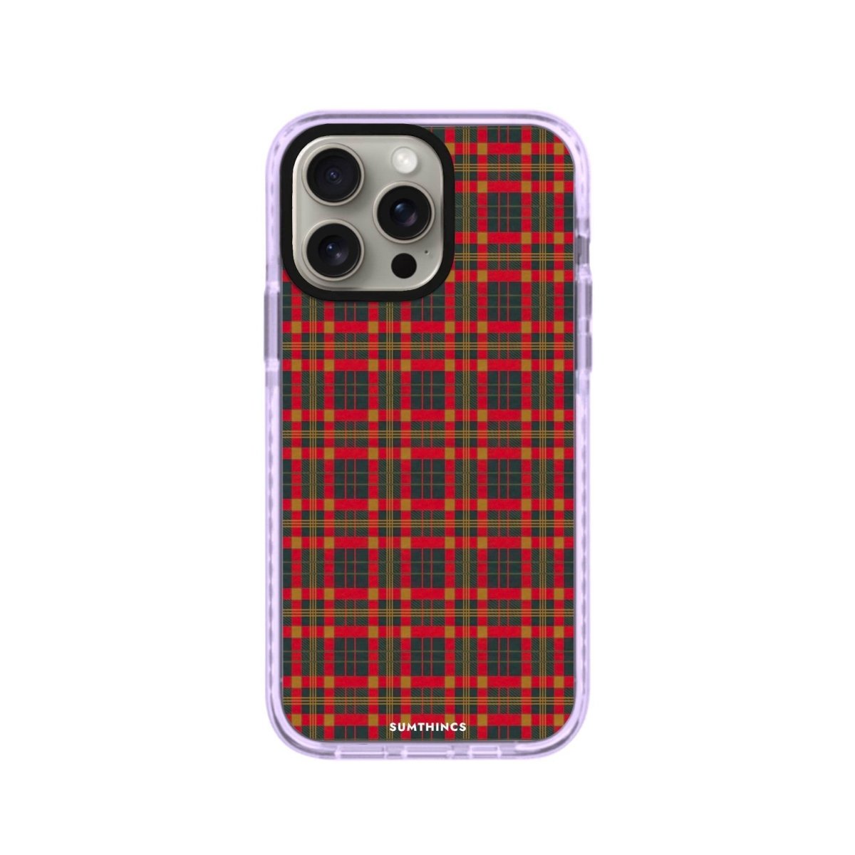 iPhone XR Christmas Plaid Procase Şeffaf Telefon Kılıfı Lila - SUMTHINCS