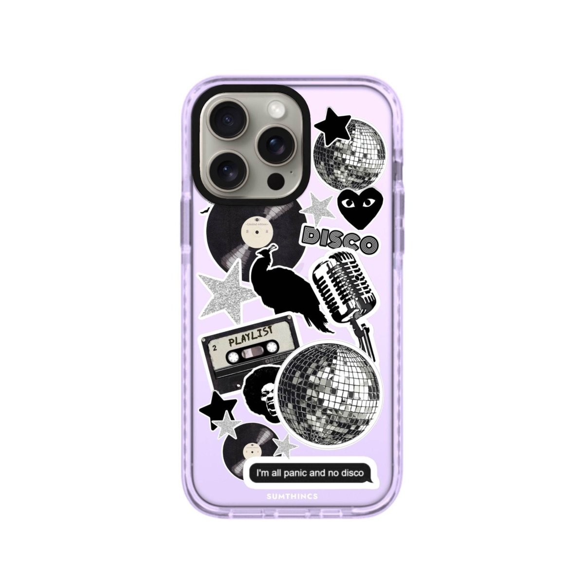 iPhone XR Disco Stickers Procase Şeffaf Telefon Kılıfı Lila - SUMTHINCS