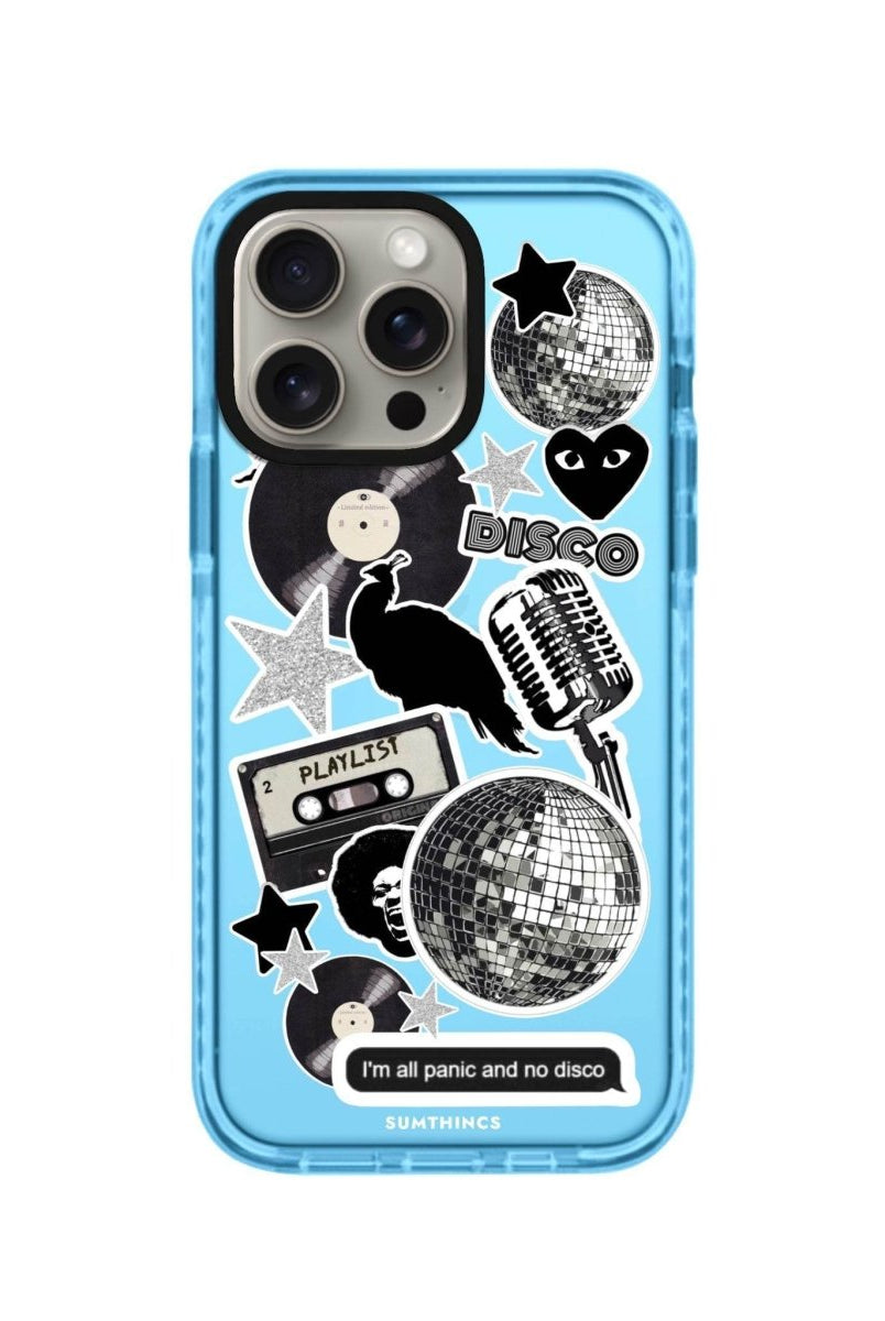 iPhone XR Disco Stickers Procase Şeffaf Telefon Kılıfı Mavi - SUMTHINCS