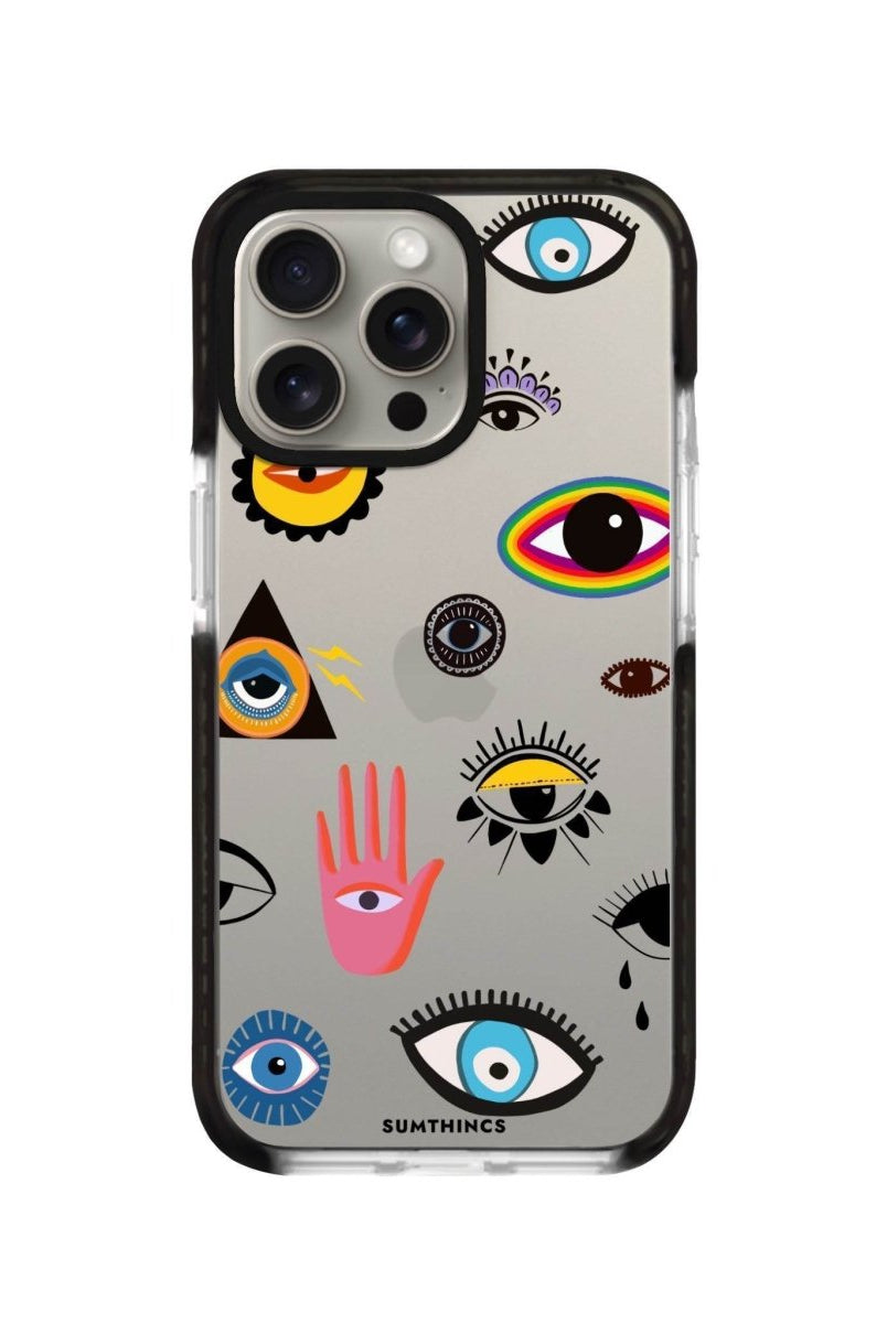 iPhone XR Eye Stickers Procase Şeffaf Telefon Kılıfı Siyah Şeffaf - SUMTHINCS
