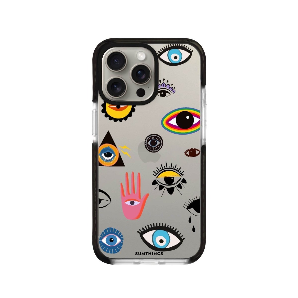 iPhone XR Eye Stickers Procase Şeffaf Telefon Kılıfı Siyah Şeffaf - SUMTHINCS