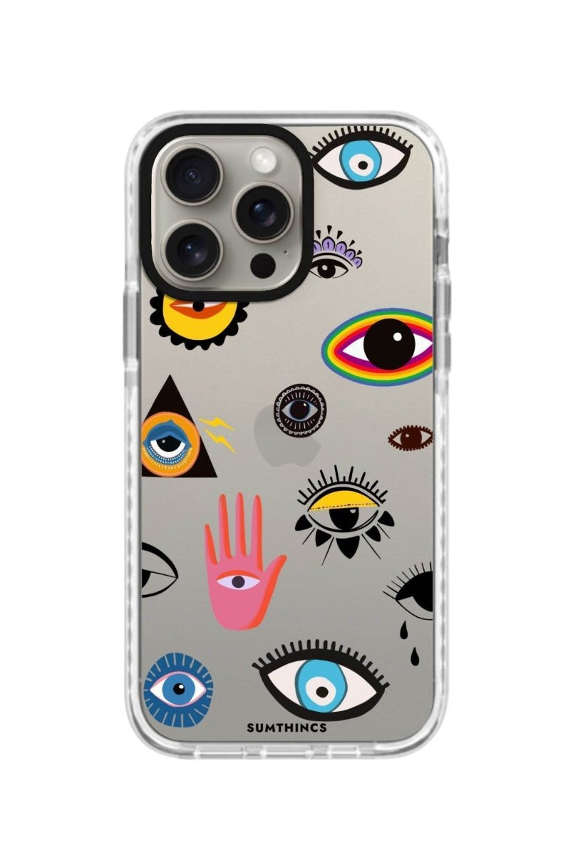 iPhone XR Eye Stickers Procase Şeffaf Telefon Kılıfı Beyaz Şeffaf - SUMTHINCS