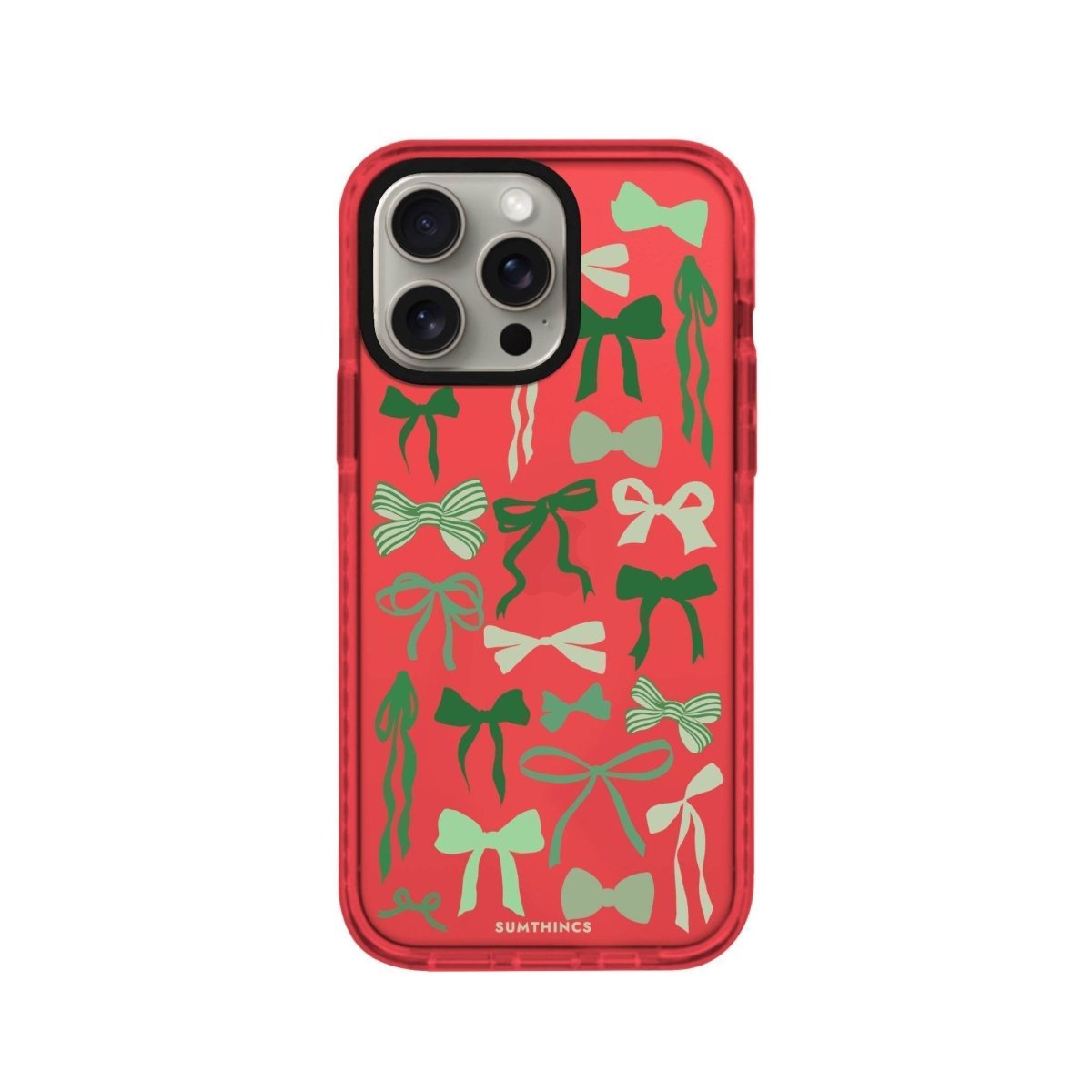 iPhone XR Green Garland Procase Şeffaf Telefon Kılıfı Kırmızı - SUMTHINCS