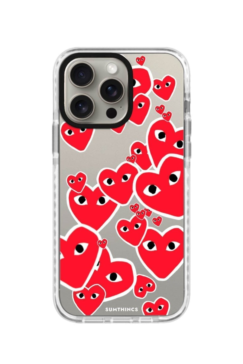 iPhone XR Hearts Procase Şeffaf Telefon Kılıfı Beyaz Şeffaf - SUMTHINCS