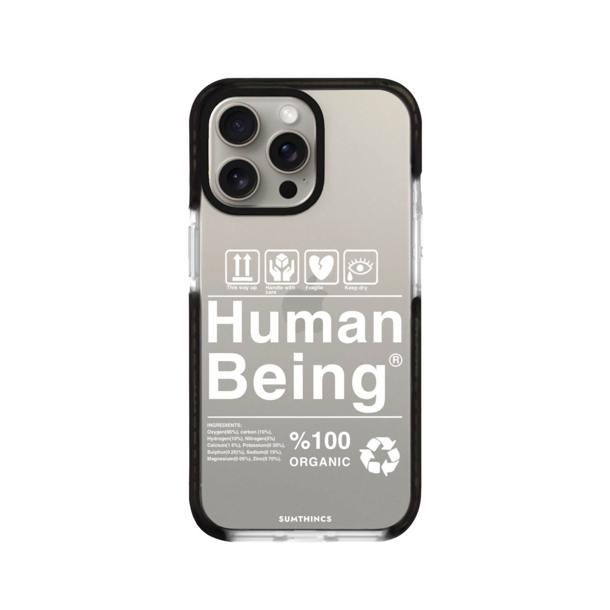 iPhone XR Human Being Procase Şeffaf Telefon Kılıfı Siyah Şeffaf - SUMTHINCS