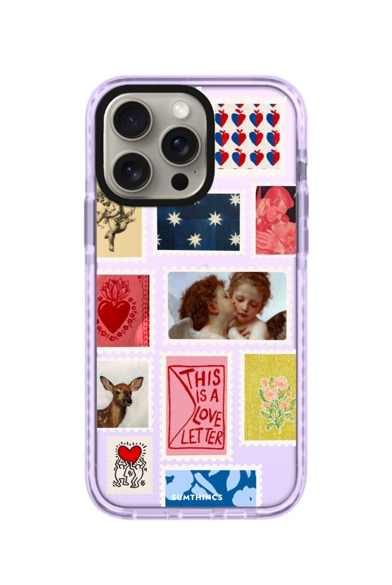 iPhone XR Love Letter Procase Şeffaf Telefon Kılıfı Lila - SUMTHINCS