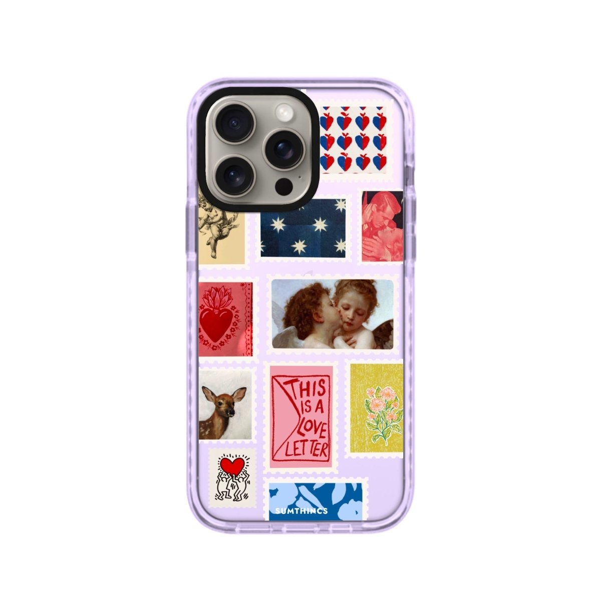 iPhone XR Love Letter Procase Şeffaf Telefon Kılıfı Lila - SUMTHINCS