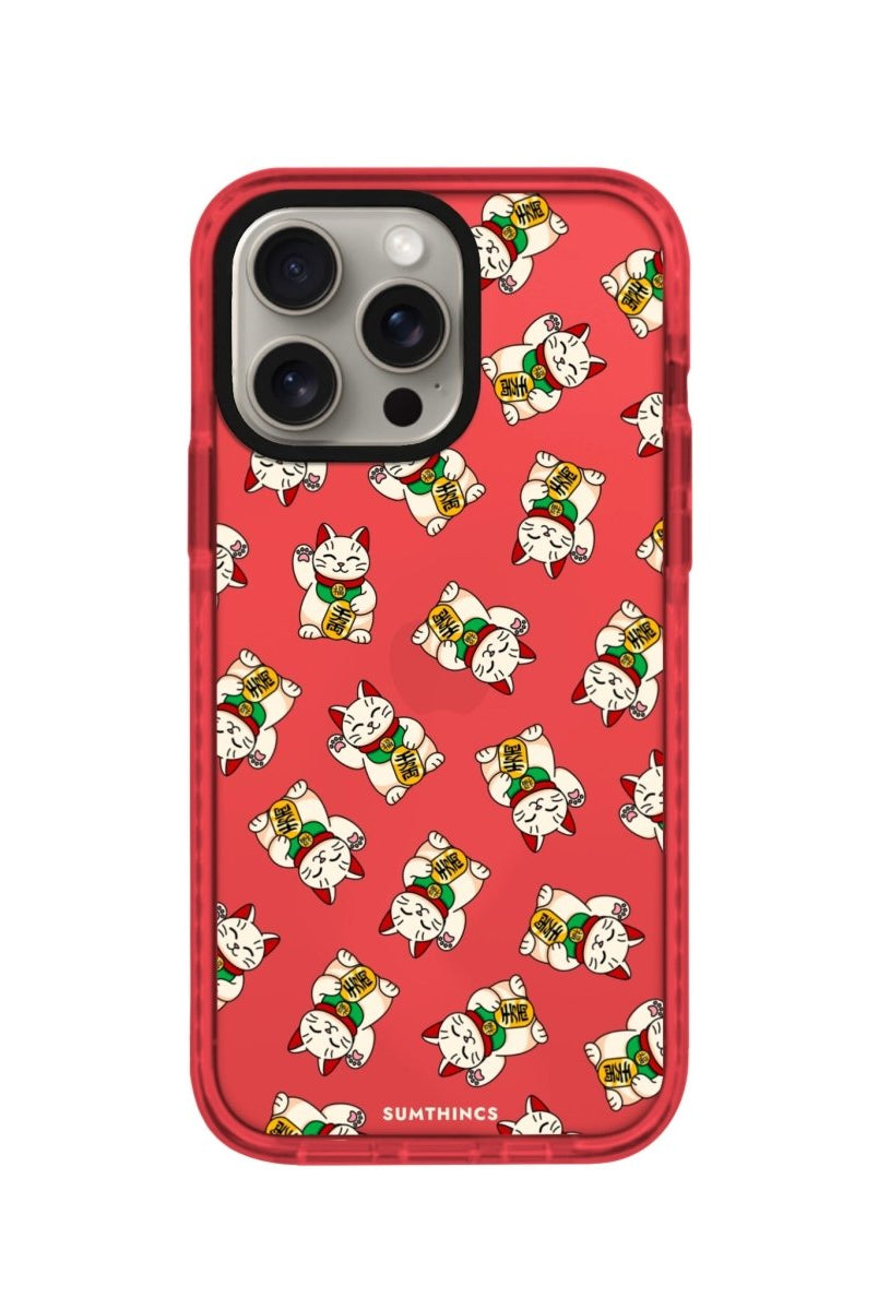 iPhone XR Maneki Neko Procase Şeffaf Telefon Kılıfı Kırmızı - SUMTHINCS