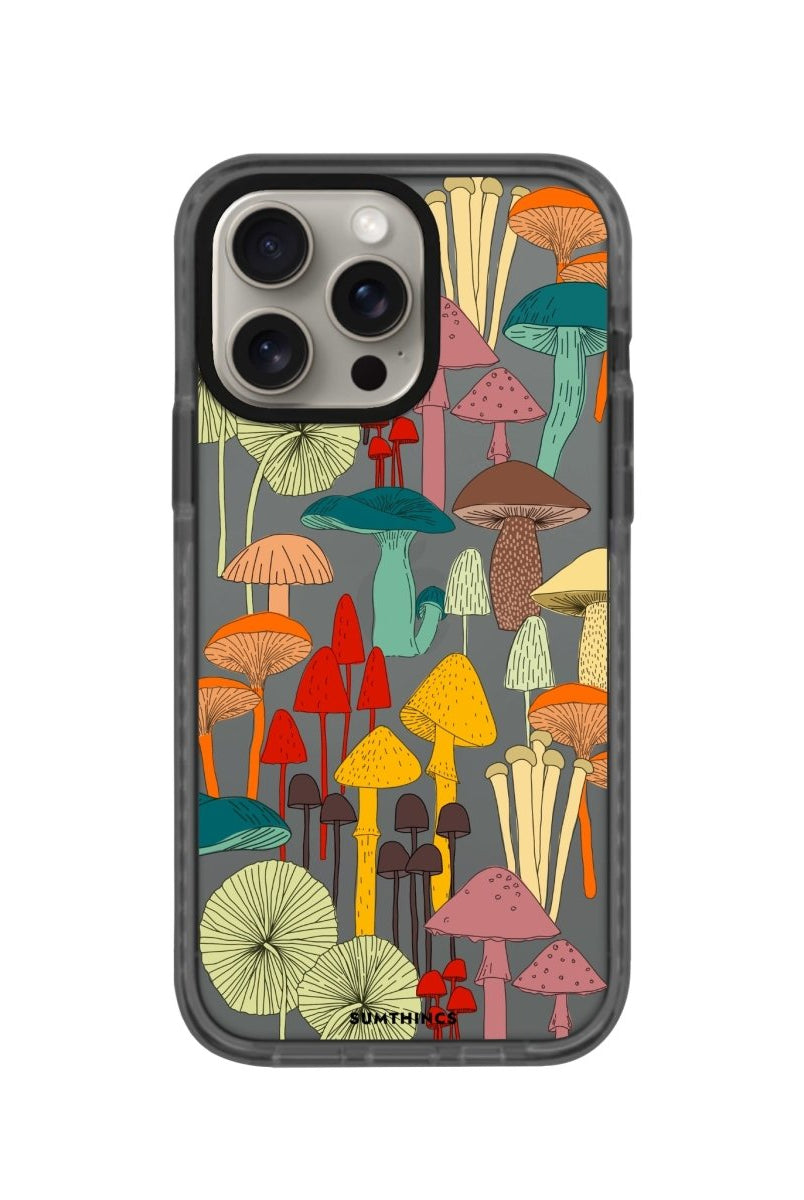 iPhone XR Mushrooms Procase Şeffaf Telefon Kılıfı Antrasit - SUMTHINCS