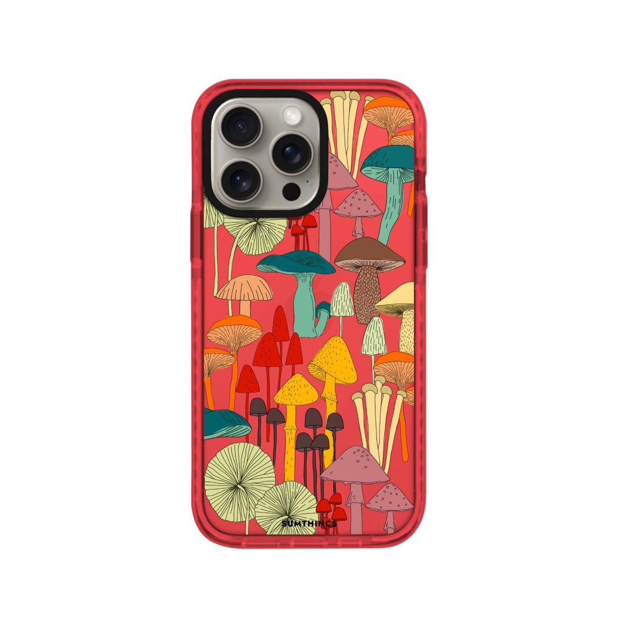 iPhone XR Mushrooms Procase Şeffaf Telefon Kılıfı Kırmızı - SUMTHINCS