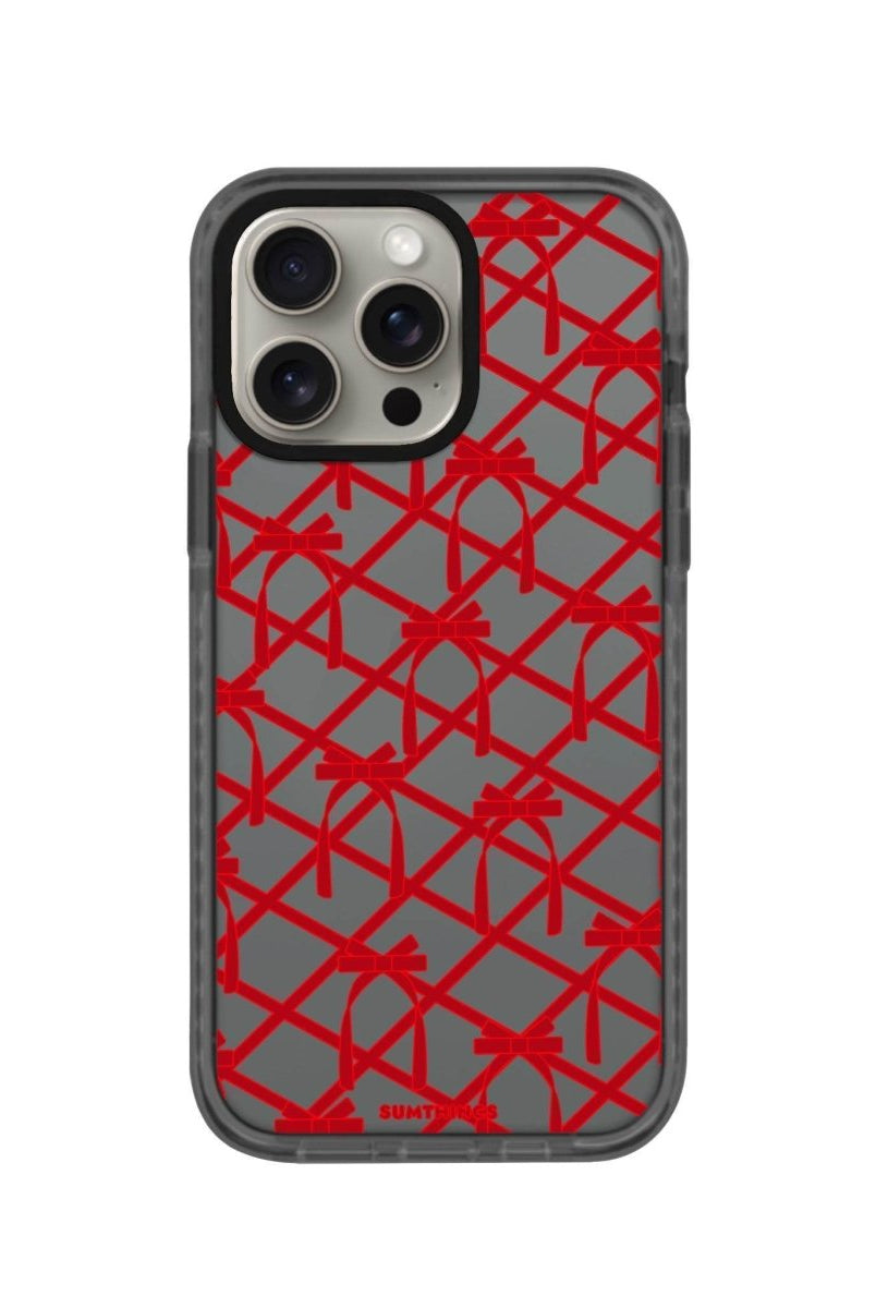 iPhone XR Ribbon Grid Procase Şeffaf Telefon Kılıfı Antrasit - SUMTHINCS