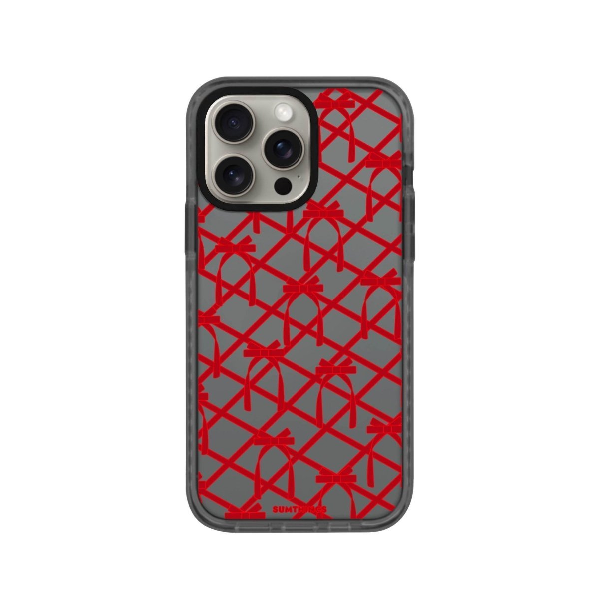 iPhone XR Ribbon Grid Procase Şeffaf Telefon Kılıfı Antrasit - SUMTHINCS
