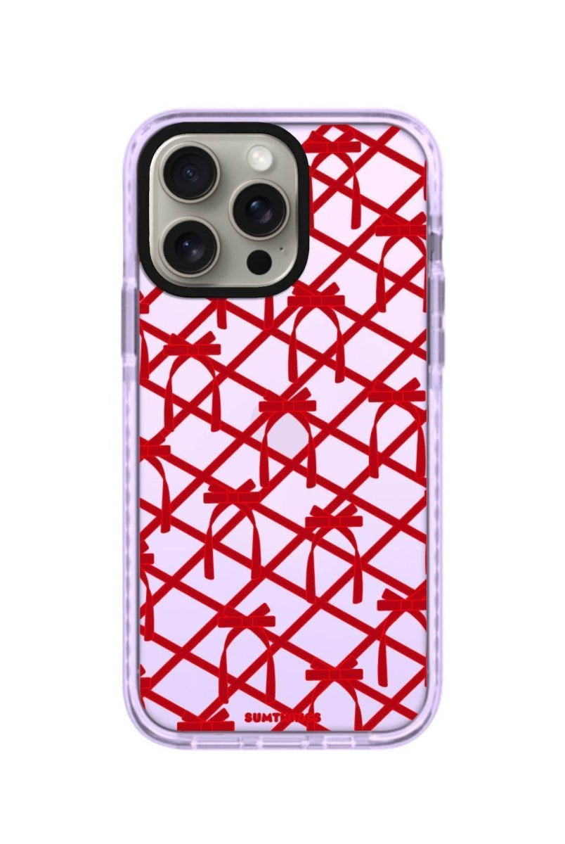 iPhone XR Ribbon Grid Procase Şeffaf Telefon Kılıfı Lila - SUMTHINCS