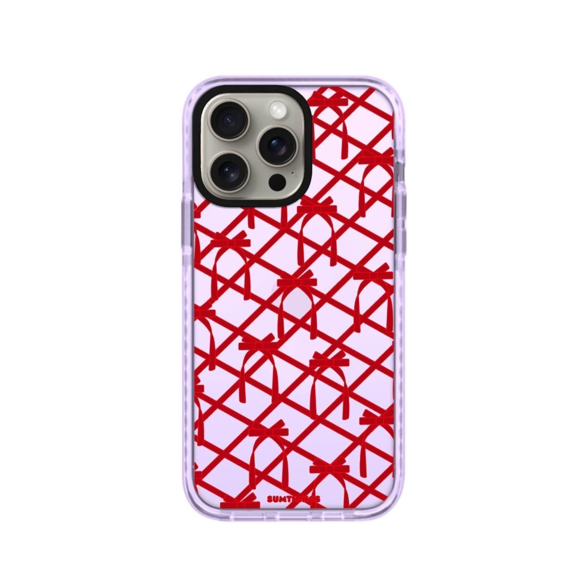 iPhone XR Ribbon Grid Procase Şeffaf Telefon Kılıfı Lila - SUMTHINCS