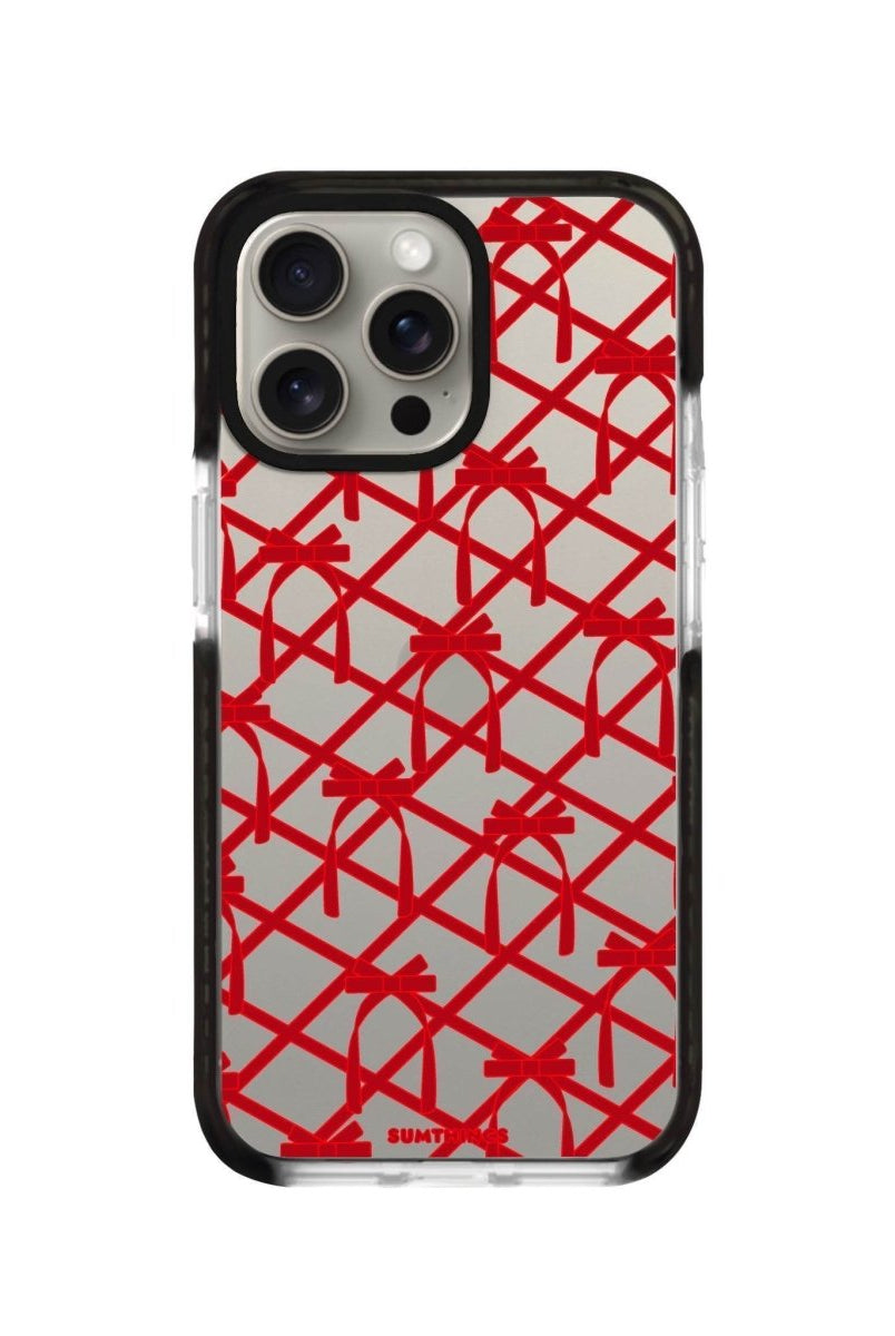 iPhone XR Ribbon Grid Procase Şeffaf Telefon Kılıfı Siyah Şeffaf - SUMTHINCS