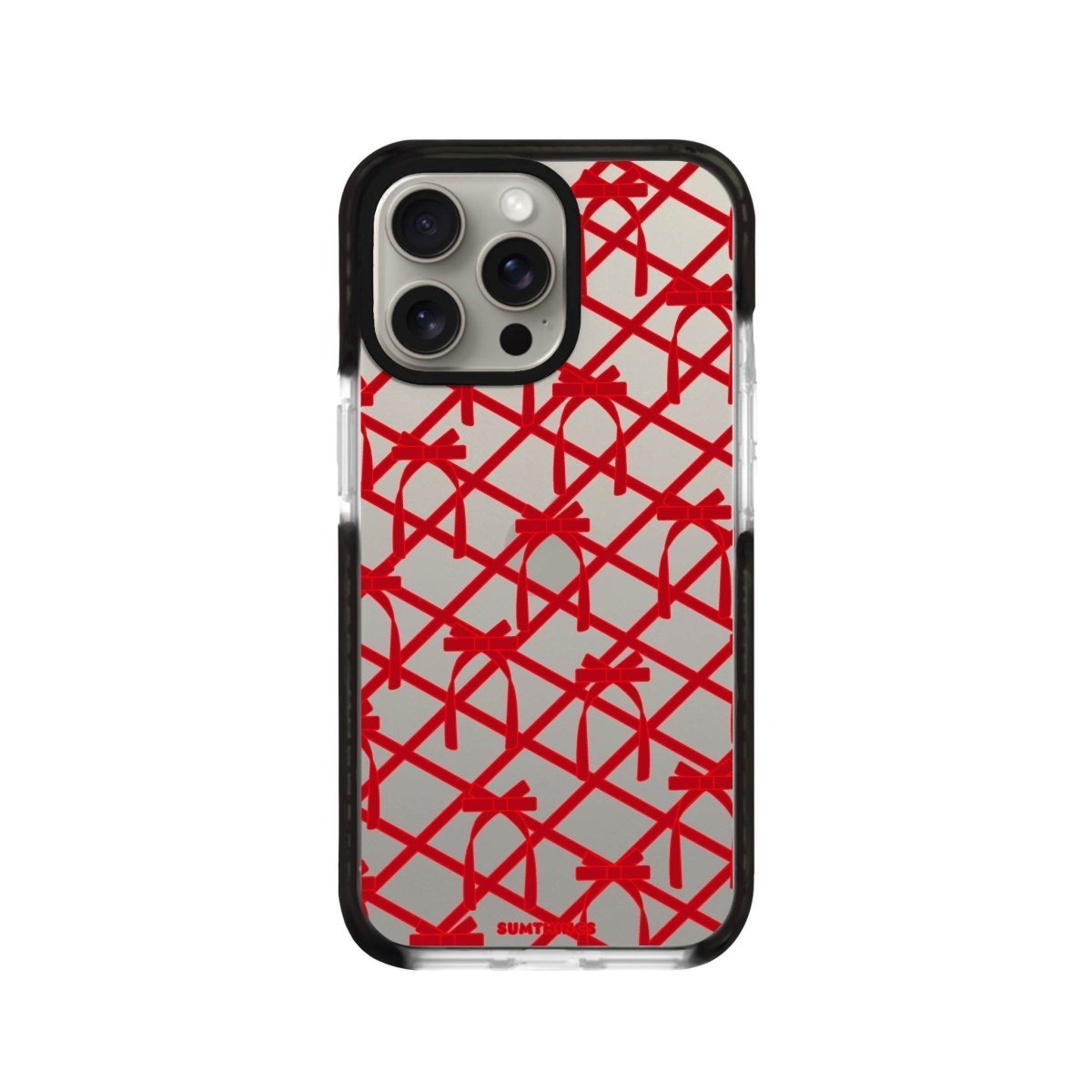 iPhone XR Ribbon Grid Procase Şeffaf Telefon Kılıfı Siyah Şeffaf - SUMTHINCS