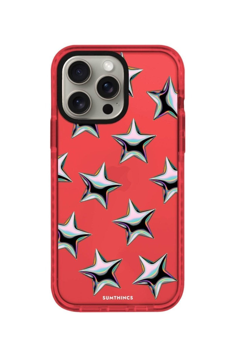 iPhone XR Stars Procase Şeffaf Telefon Kılıfı Kırmızı - SUMTHINCS