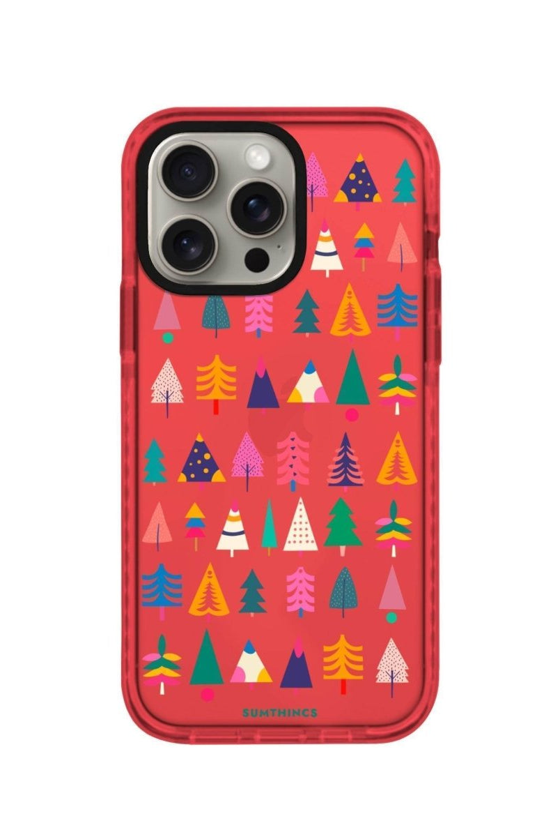 iPhone XR Tiny Forest Procase Şeffaf Telefon Kılıfı Kırmızı - SUMTHINCS