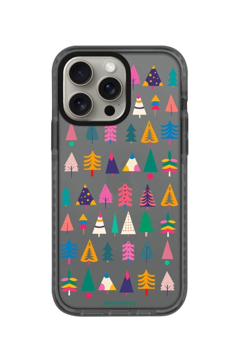 iPhone XR Tiny Forest Procase Şeffaf Telefon Kılıfı Antrasit - SUMTHINCS