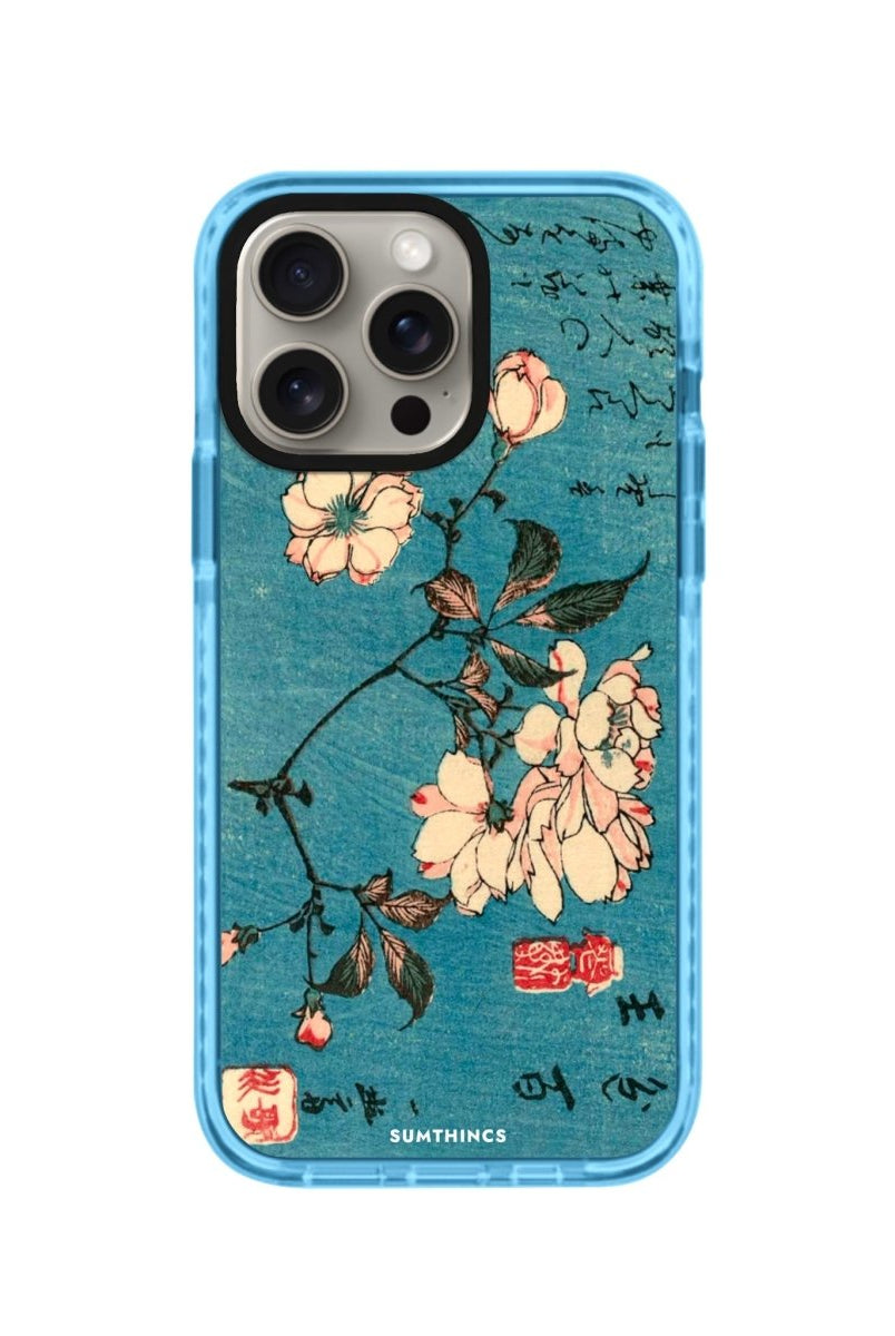iPhone XR Vintage Sakura Procase Şeffaf Telefon Kılıfı Mavi - SUMTHINCS