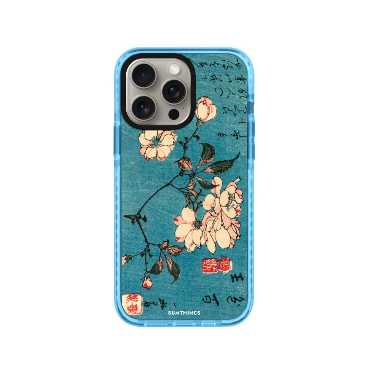 iPhone XR Vintage Sakura Procase Şeffaf Telefon Kılıfı Mavi - SUMTHINCS