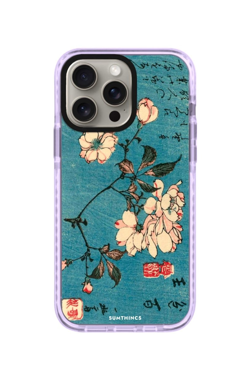 iPhone XR Vintage Sakura Procase Şeffaf Telefon Kılıfı Lila - SUMTHINCS