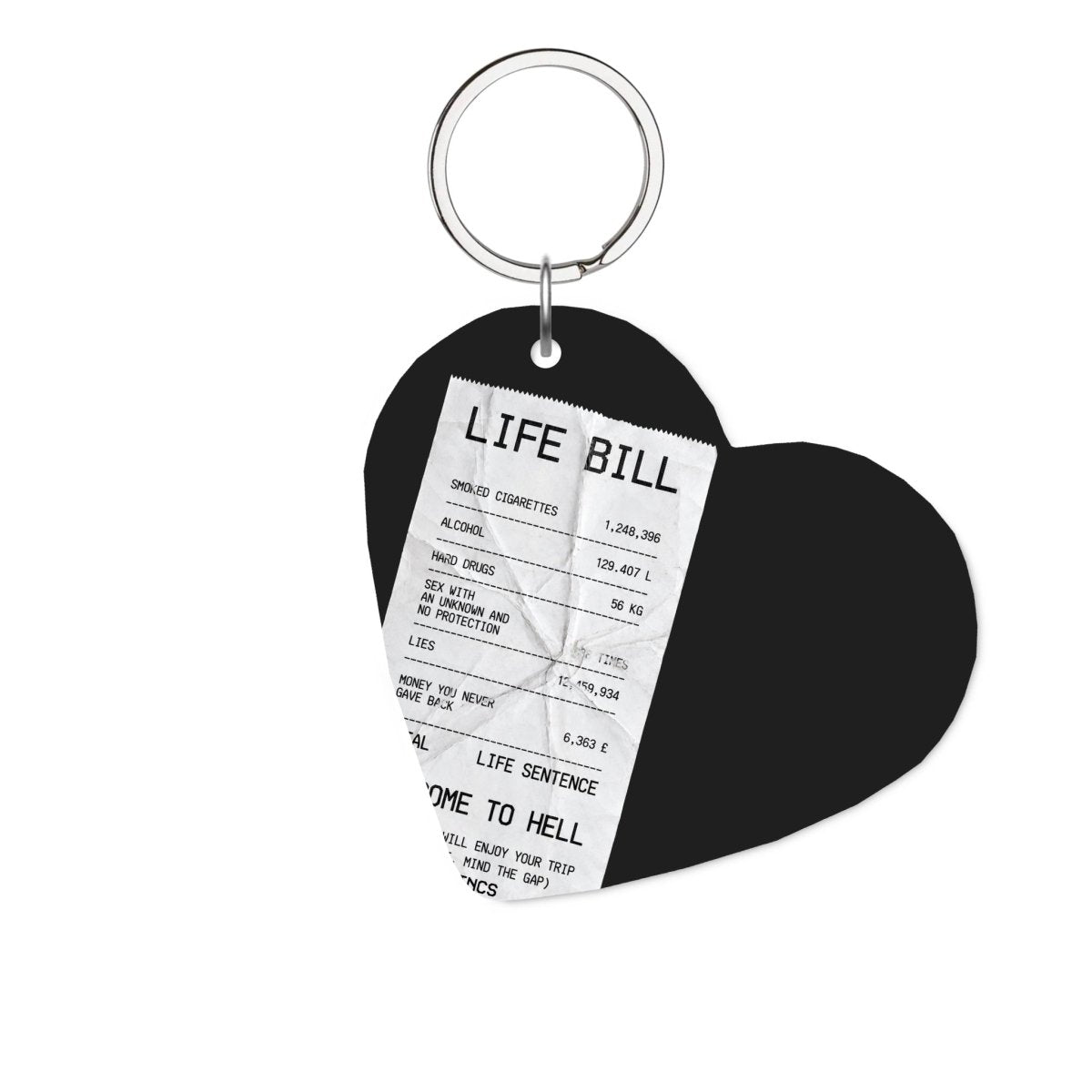 Life Bill Glossy Anahtarlık Charm Kalp - Sumthincs