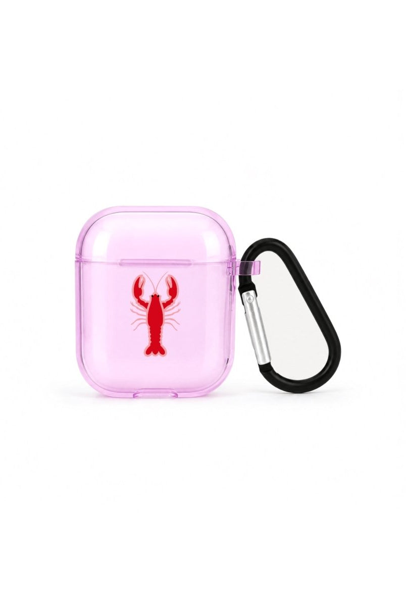 Lobster AirPods 1. ve 2. Nesil Şeffaf Silikon Kılıf Lila - Sumthincs