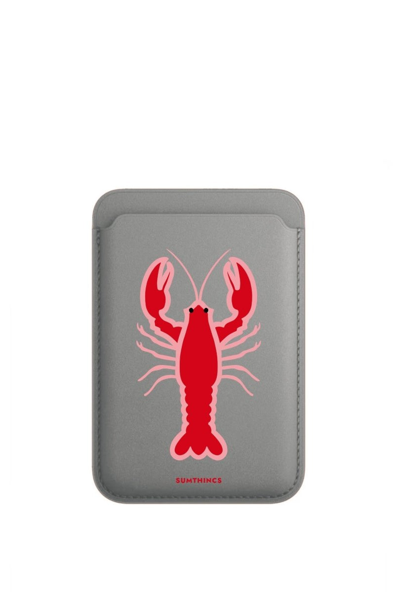 Lobster MagSafe Deri Cüzdan Wallet Gri - Sumthincs