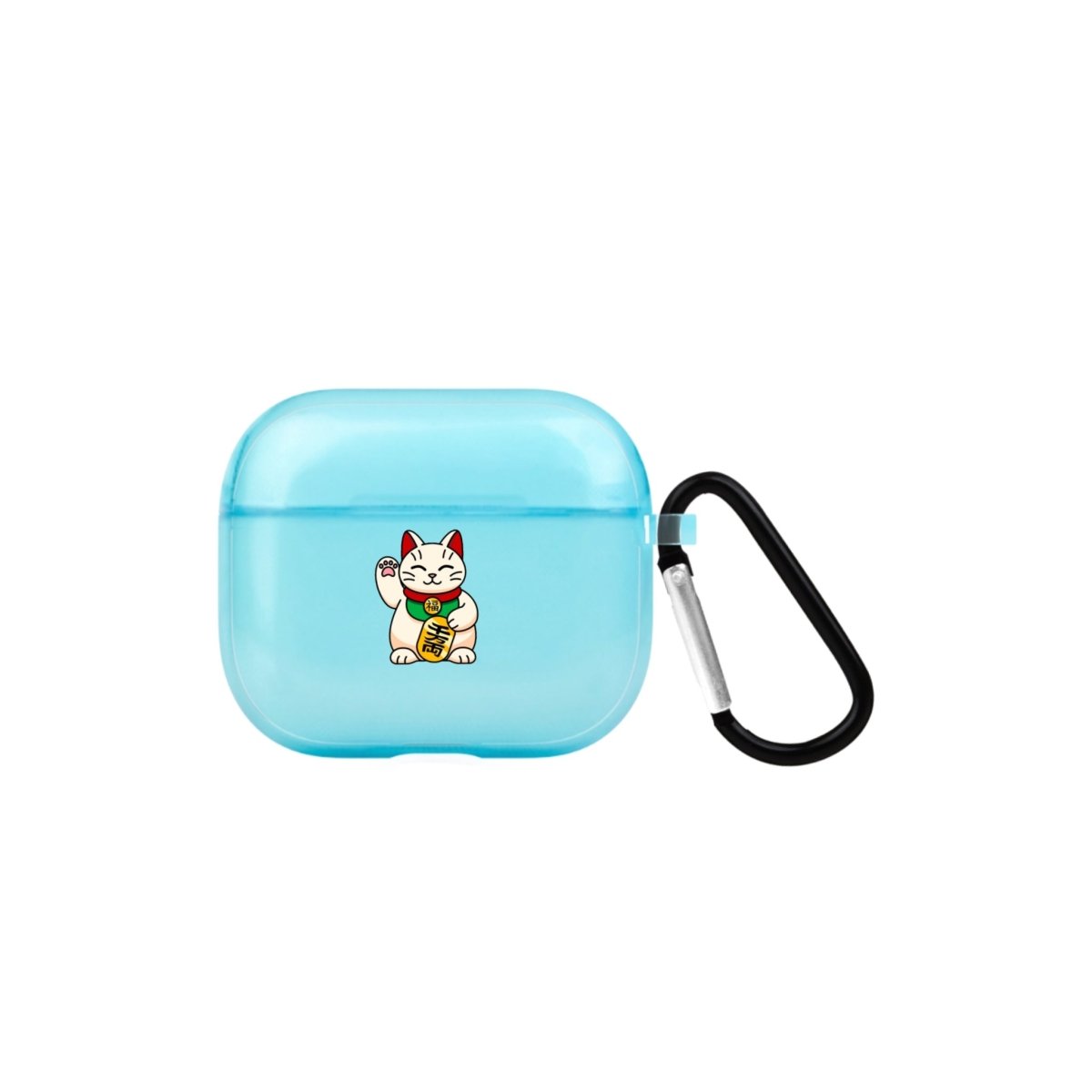 Maneki Neko AirPods 3 Şeffaf Silikon Kılıf Mavi - SUMTHINCS