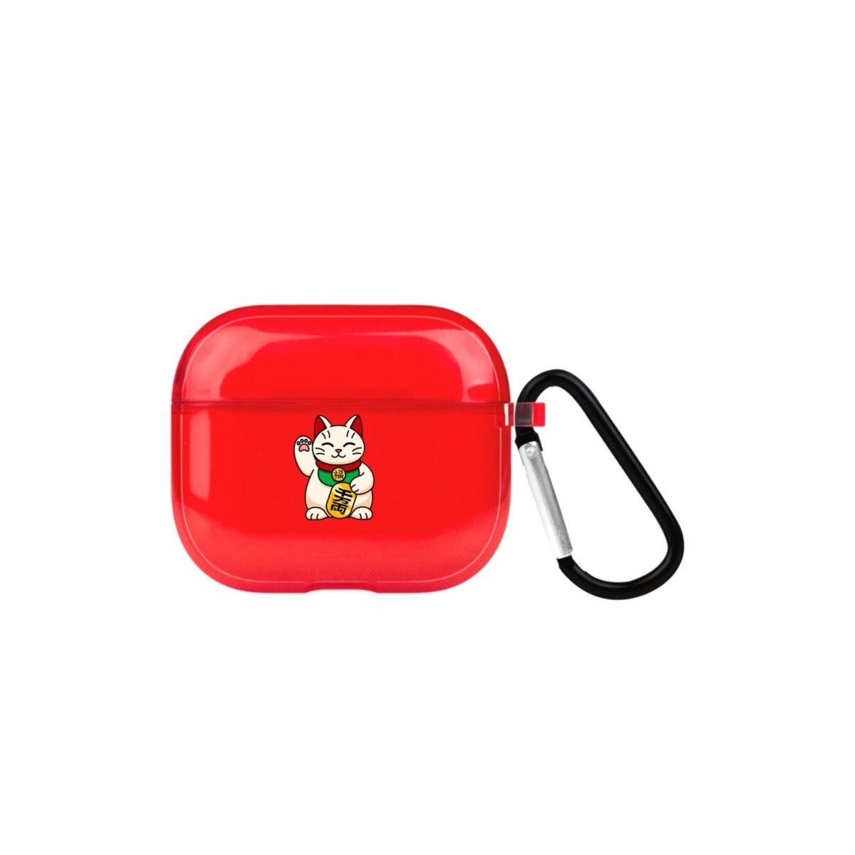 Maneki Neko AirPods 3 Şeffaf Silikon Kılıf Kırmızı - SUMTHINCS