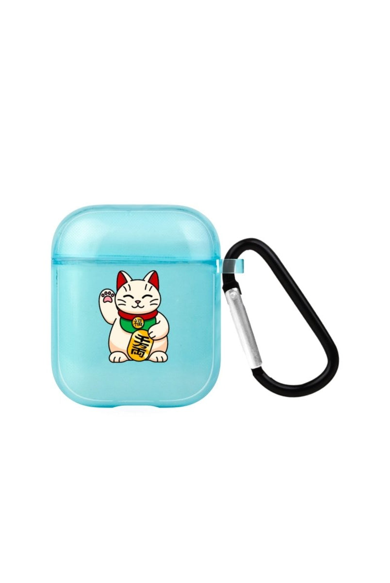 Maneki Neko AirPods Şeffaf Silikon Kılıf Mavi - SUMTHINCS