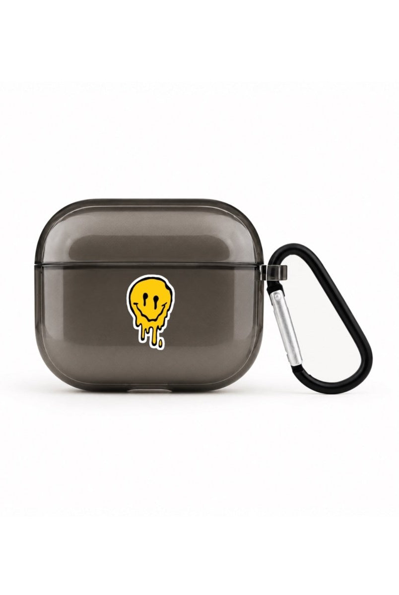 Melting Smile AirPods 3 Şeffaf Silikon Kılıf Siyah - Sumthincs