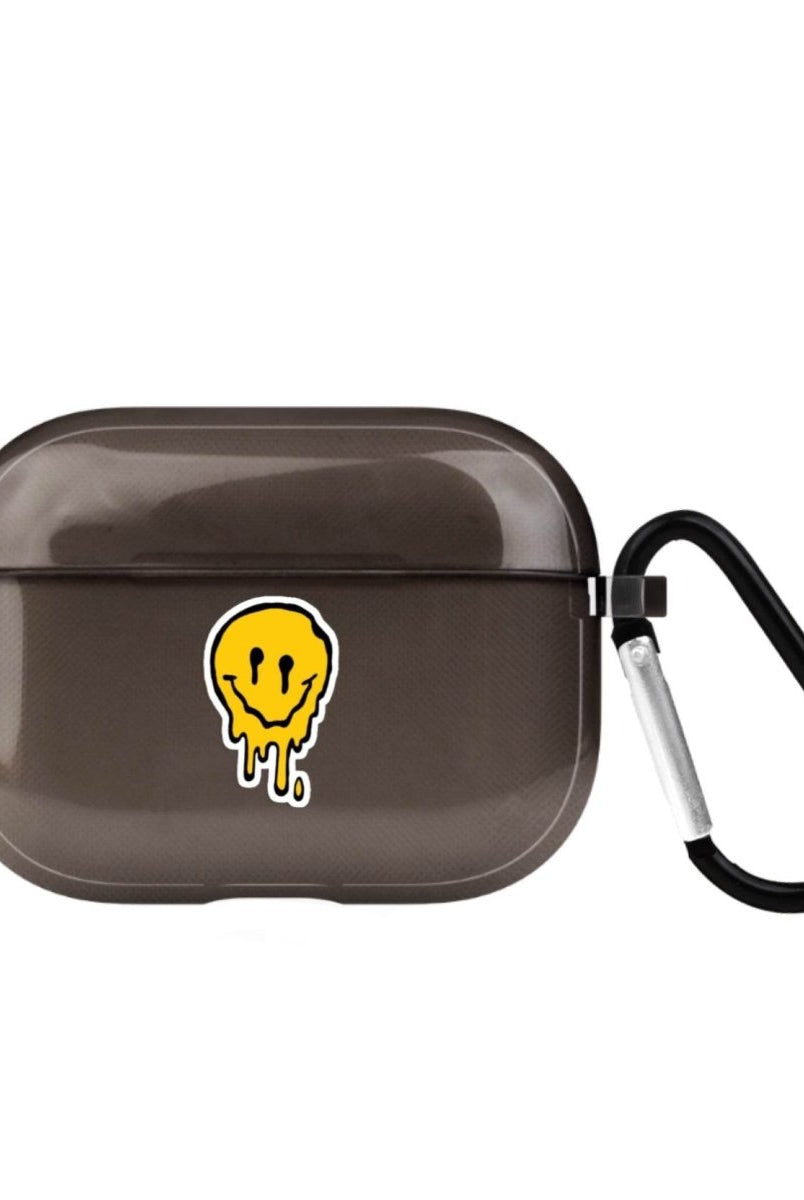 Melting Smile AirPods Pro Şeffaf Silikon Kılıf Siyah - SUMTHINCS