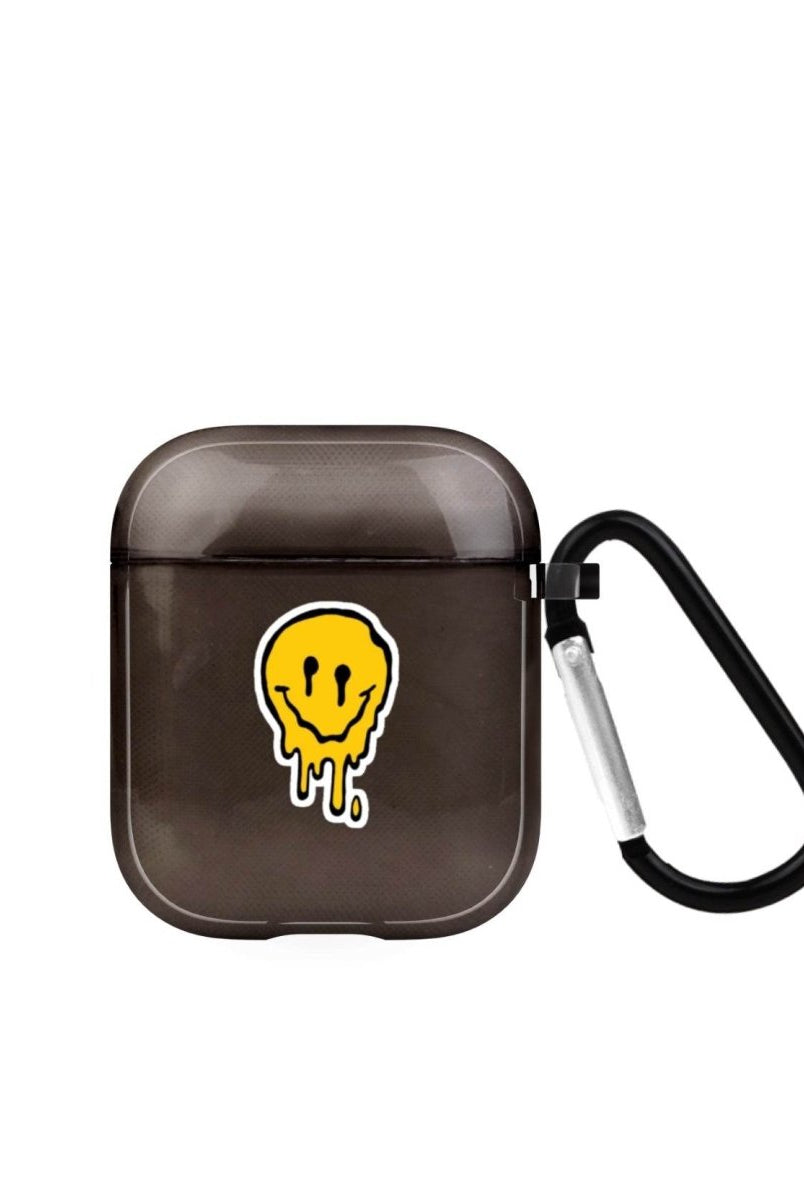 Melting Smile AirPods Şeffaf Silikon Kılıf Siyah - SUMTHINCS