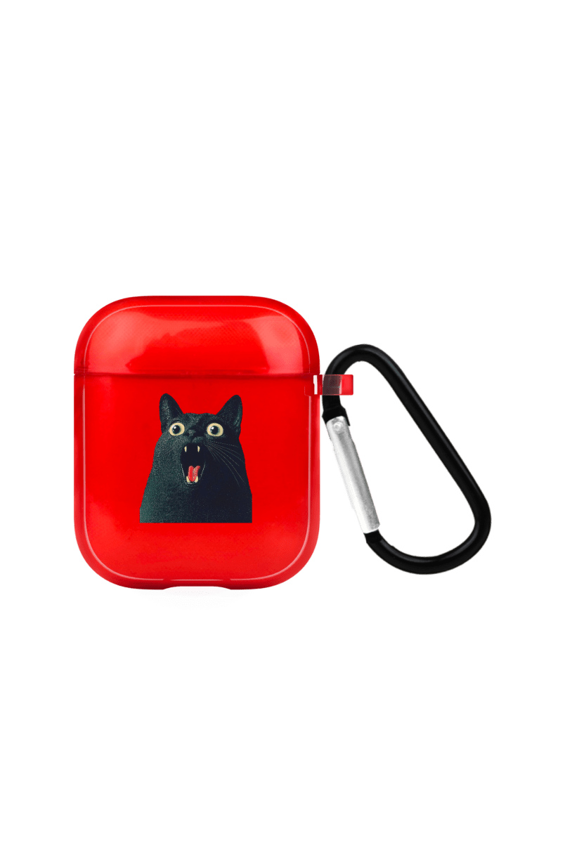 Meoww AirPods Şeffaf Silikon Kılıf Kırmızı - SUMTHINCS