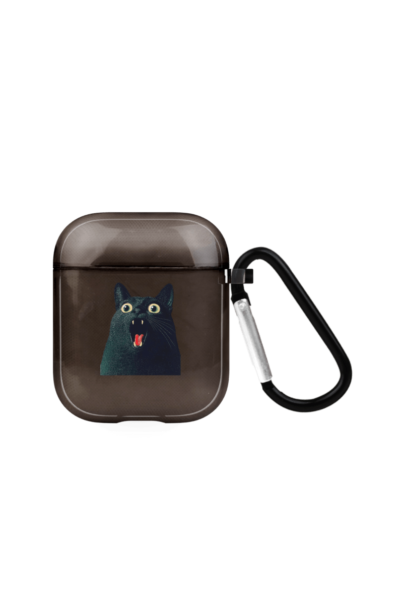 Meoww AirPods Şeffaf Silikon Kılıf Siyah - SUMTHINCS