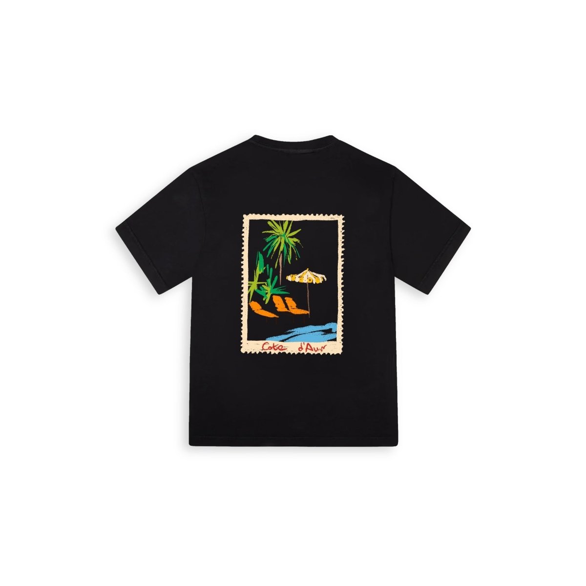Postcard Oversize T-shirt Siyah - Sumthincs
