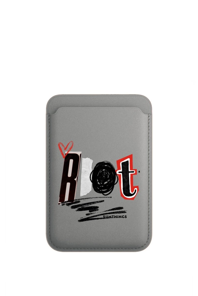 Rebel MagSafe Deri Cüzdan Wallet Gri - Sumthincs