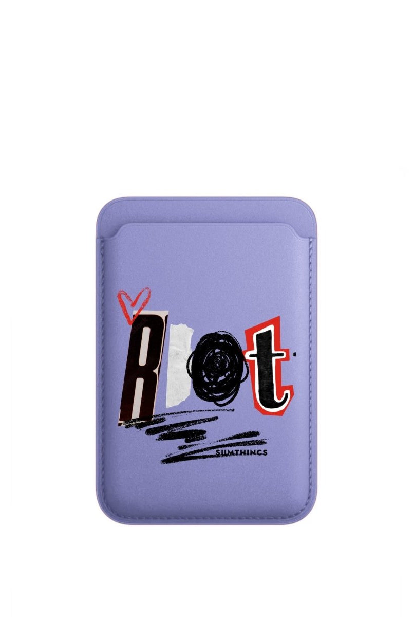 Rebel MagSafe Deri Cüzdan Wallet Lila - Sumthincs