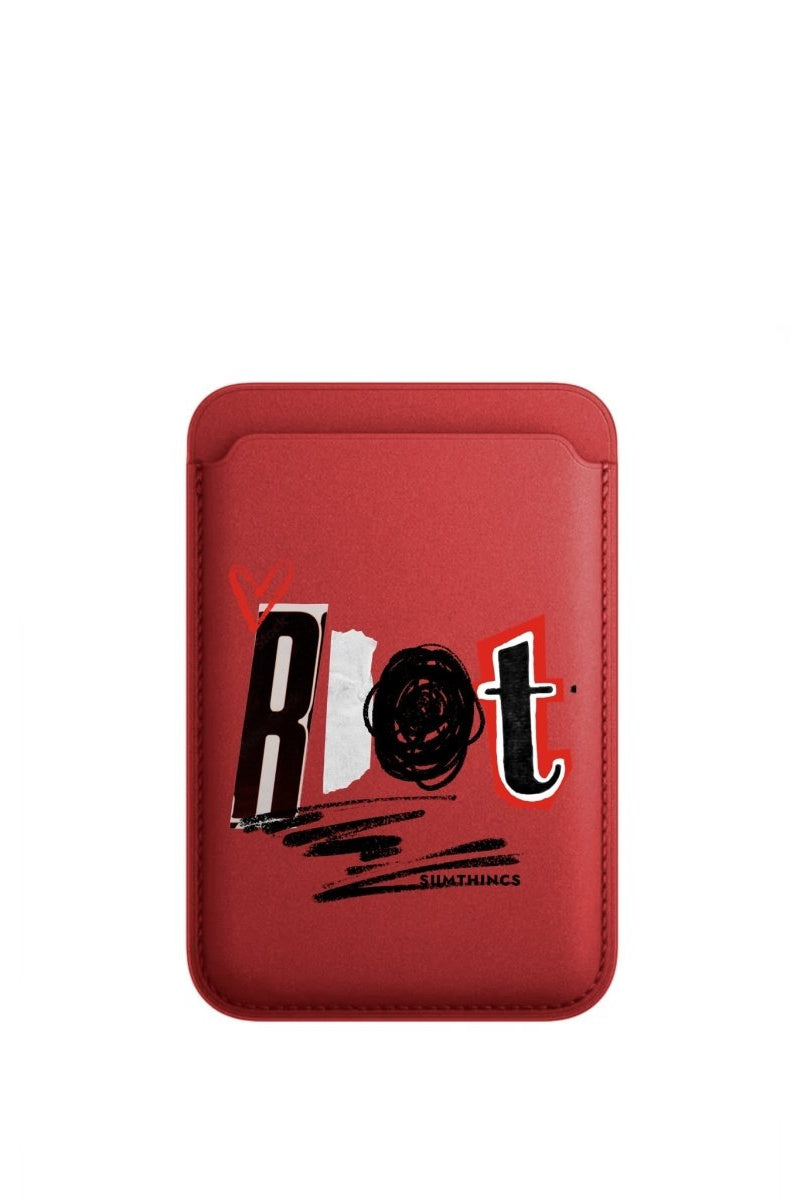 Rebel MagSafe Deri Cüzdan Wallet Kırmızı - Sumthincs