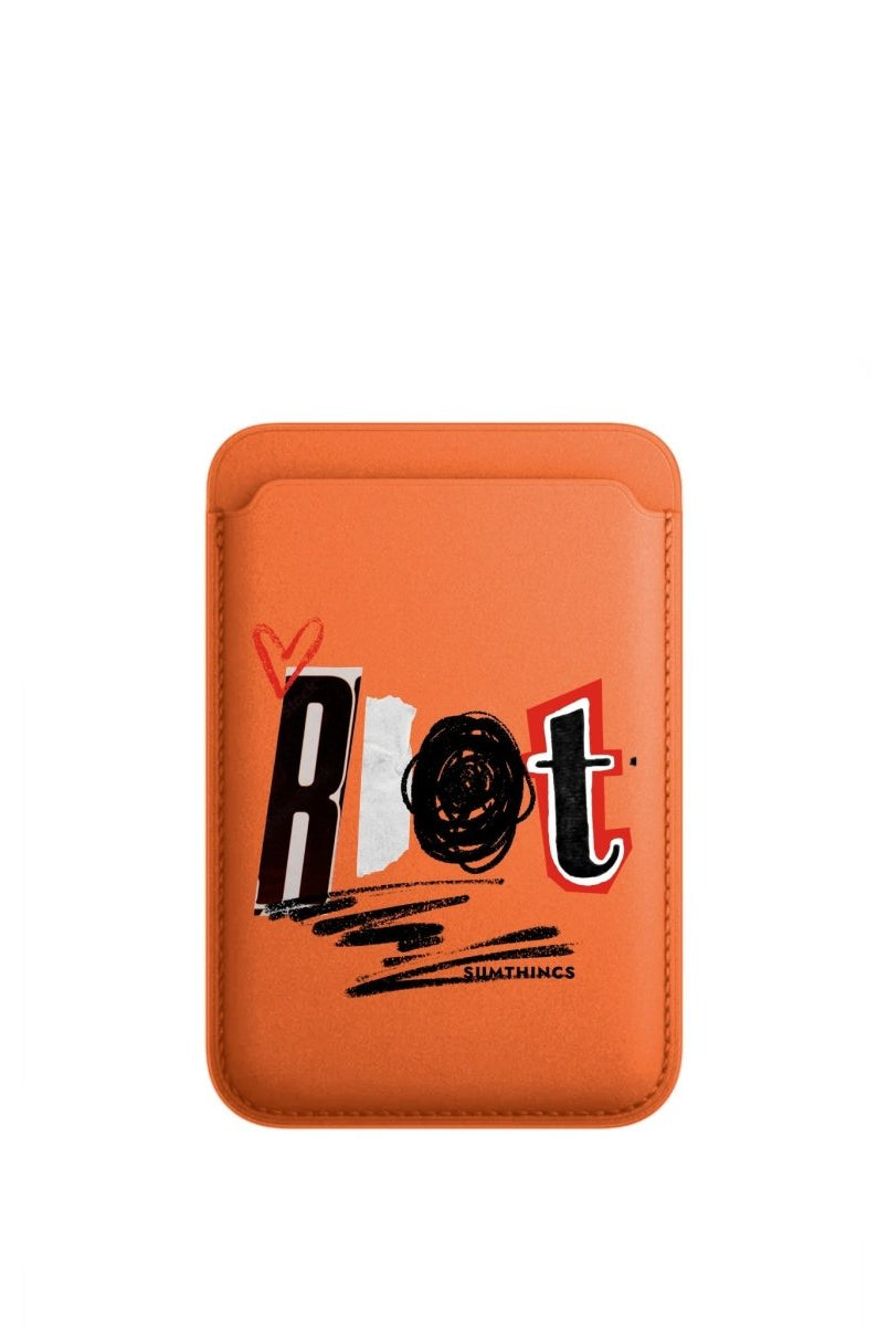Rebel MagSafe Deri Cüzdan Wallet Turuncu - Sumthincs