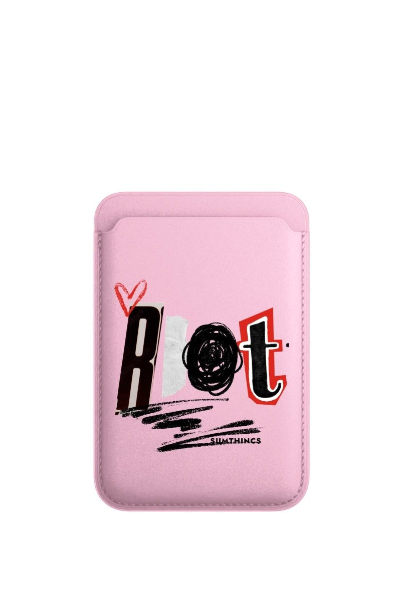 Rebel MagSafe Deri Cüzdan Wallet Pembe - Sumthincs